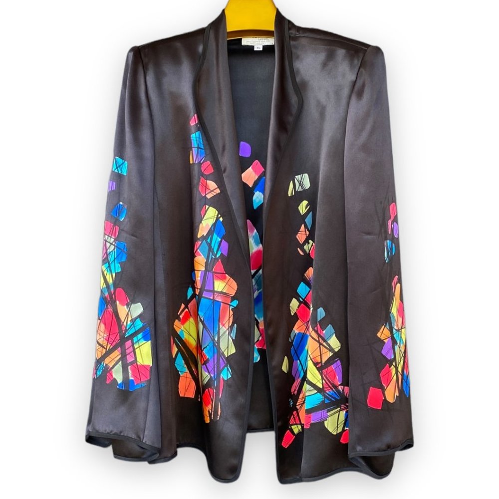 Yolanda Lorente Handpainted Black Stained Glass Jacket
